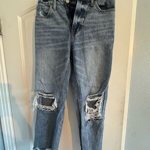 VERVET BY FLYING MONKEY Light Blue Distressed Boyfriend Jeans